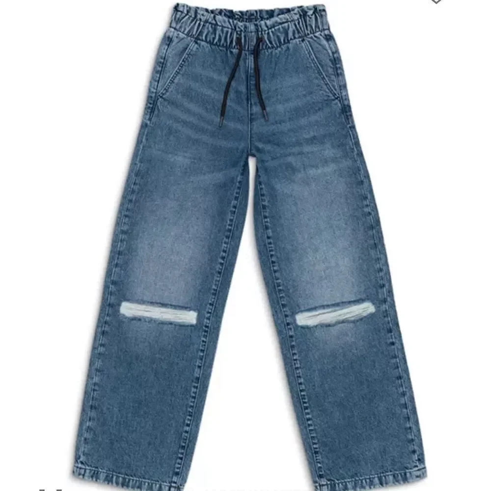 Joe's Jeans Distressed Mia Wide Leg Pull On Jeans Big Girls 10 Medium Wash NEW